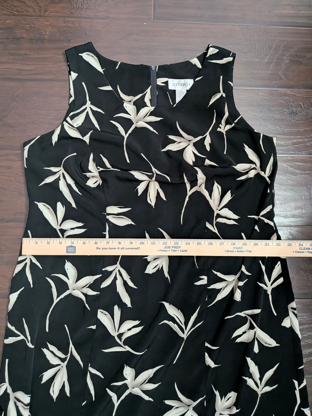 Studio 1 Black Midi/Maxi Dress with Cream Floral Print - Picture 7 of 8